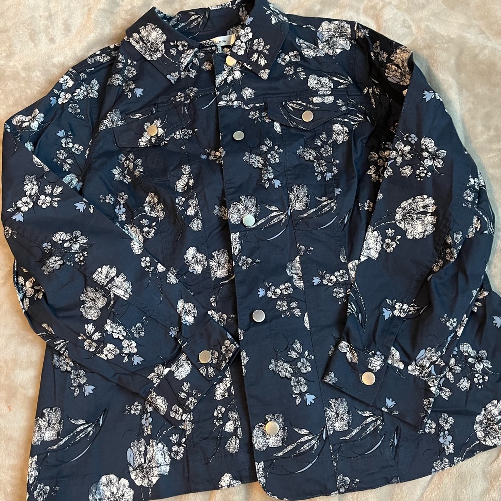 NWT Croft & Barrow Blue Floral Jacket sz 2X